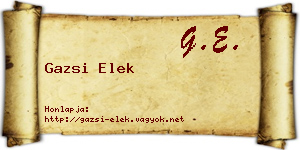 Gazsi Elek névjegykártya